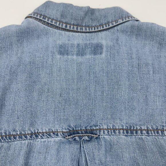 7 For All Mankind Ombré Denim Button-Up Shirt - Picture 9 of 9